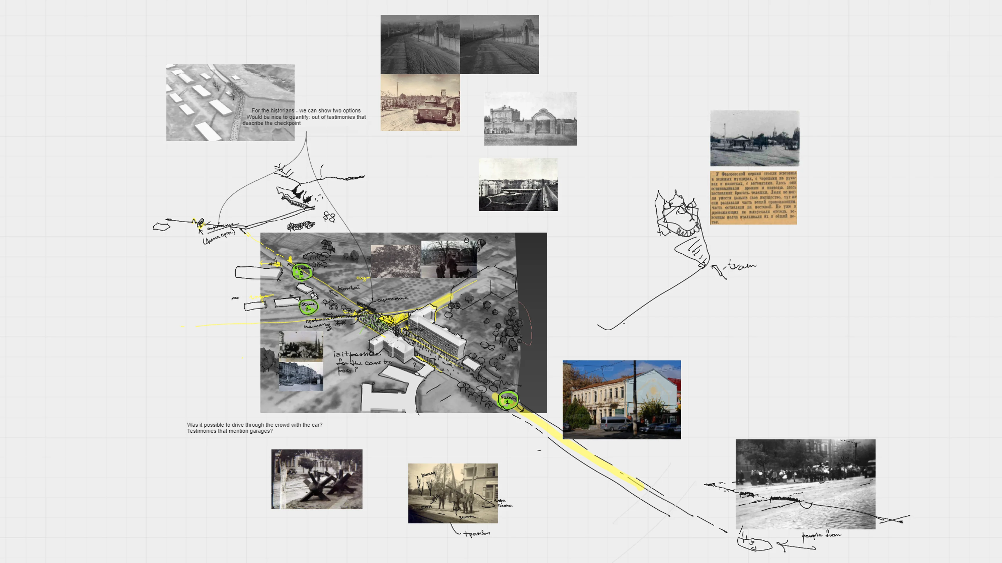 Screenshot from the process of collecting materials for 3D reconstruction of key locations (Center for Spatial Technologies, 2021)