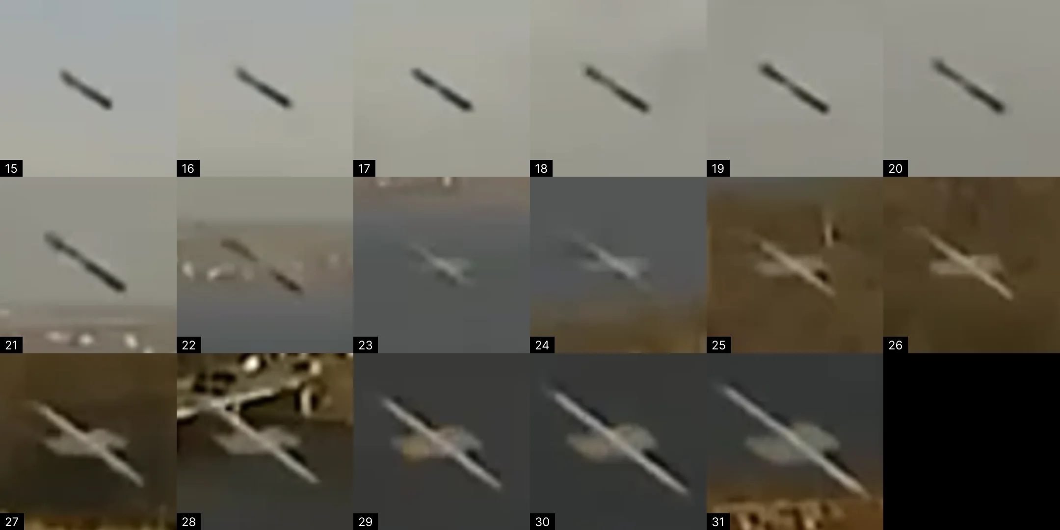 Enlarged rocket on frames 15-31. (Center for Spatial Technologies)